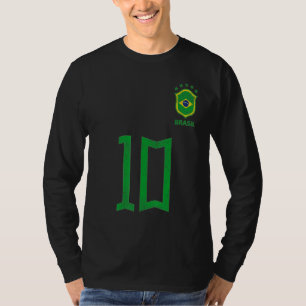 Retro Brazil Soccer Number 10 Brazilian Futebol Br T-Shirt