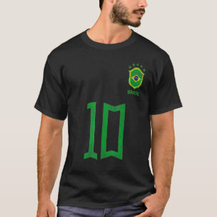 Retro Brazil Soccer Number 10 Brazilian Futebol Br T-Shirt