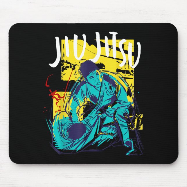 Retro Brazilian Jiu Jitsu and BJJ Mouse Pad (Front)