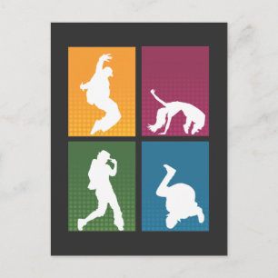 Retro Break Dance Hip Hop Dancer Artist Postcard