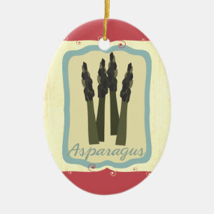 Retro breakfast food asparagus Christmas ornament