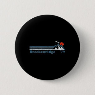 Retro Breckenridge Ski Resort Colorado Snowboard S 6 Cm Round Badge