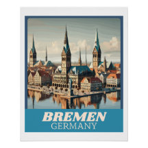 Retro Bremen Skyline 