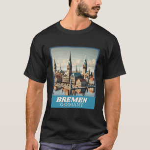 Retro Bremen Skyline  T-Shirt