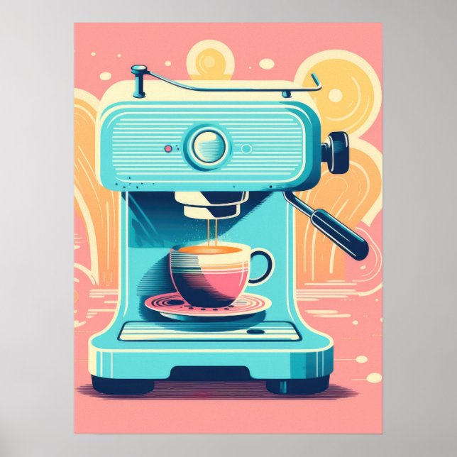 Retro Brew: Aesthetic Espresso Poster (Front)