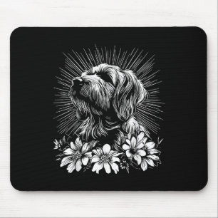Retro Briard Dog Lover Tattoo Style Mouse Pad