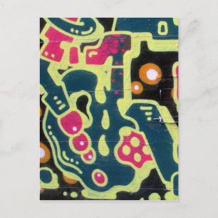 retro brick art postcard