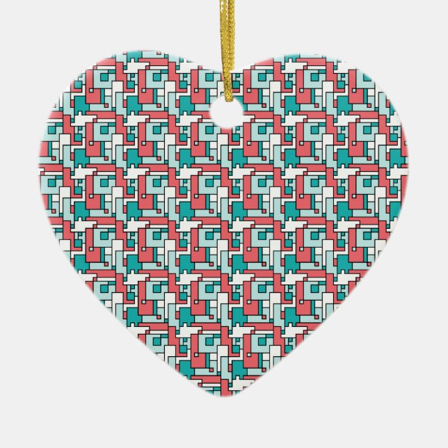 Retro Brick Pattern Ceramic Tree Decoration (Front)