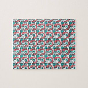 Retro Brick Pattern Jigsaw Puzzle