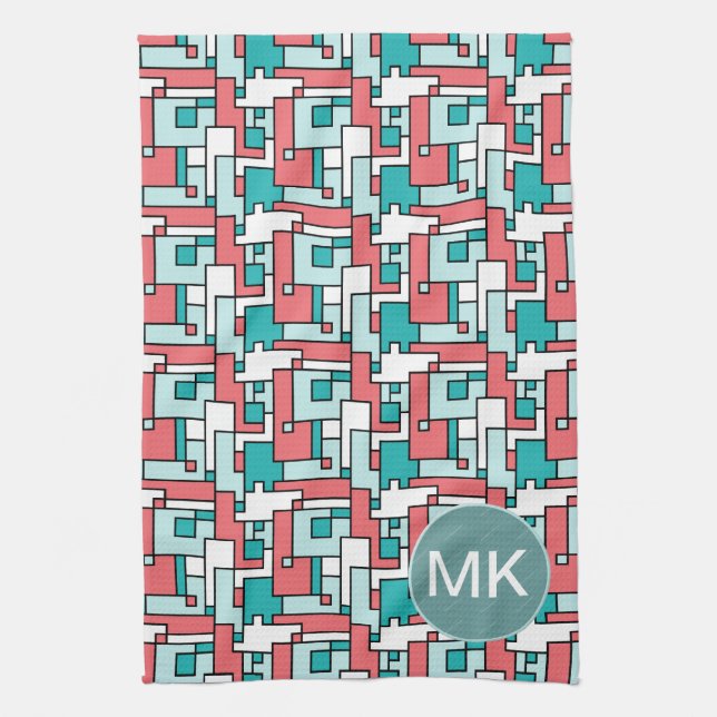 Retro Brick Pattern Tea Towel (Vertical)