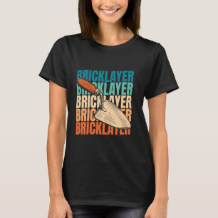 Retro Brickie Masonry Bricklayer Block - Brick Vin T-Shirt