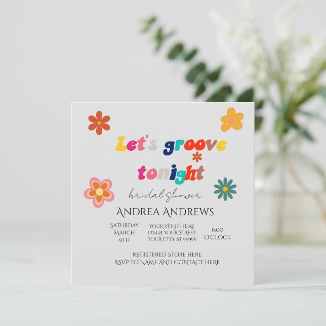 Retro Bridal Shower Invitation (Standing Front)