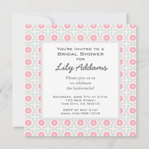 Retro Bridal Shower Invitation - Grapefruit