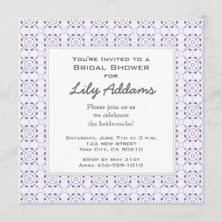 Retro Bridal Shower Invitation - Purple