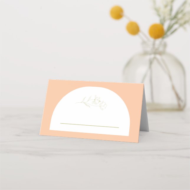 Retro Bridal Shower Place Card Wedding Party A115 (Front)