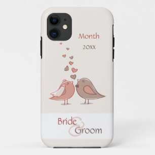 Retro Bride and Groom Birds Gifts iPhone 11 Case
