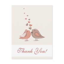 Retro Bride and Groom Birds Thank You