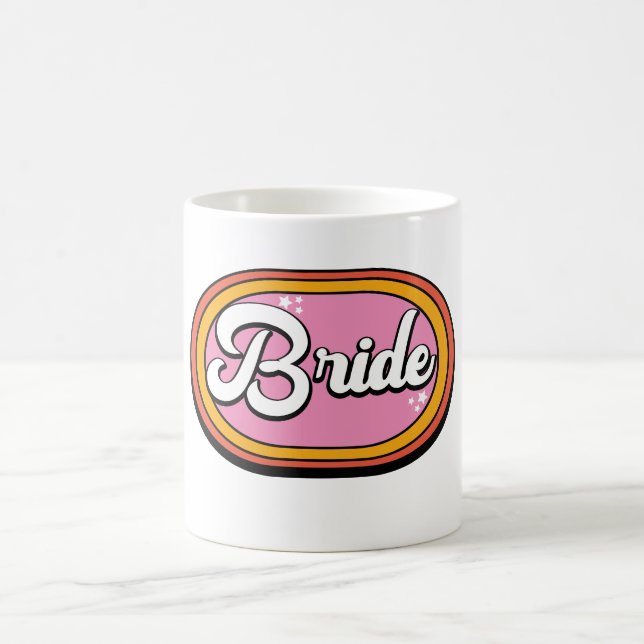 Retro Bride - Retro 70s Bride Typography Coffee Mug (Center)
