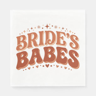 Retro Bride's Babes Terracotta Bachelorette Napkin