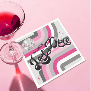 Retro Bride's Last Disco Ball Bachelorette Party Napkin