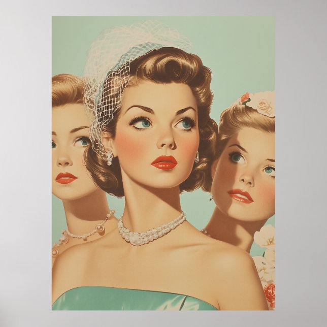 Retro Bridesmaids in Style Poster (Front)