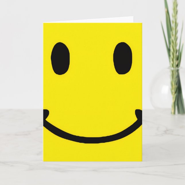 Retro Bright Big Yellow Smile Face Card (Front)