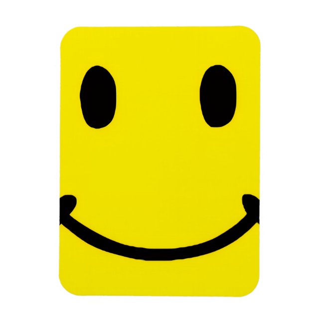 Retro Bright Big Yellow Smile Face Magnet (Vertical)