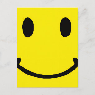 Retro Bright Big Yellow Smile Face Postcard