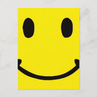 Retro Bright Big Yellow Smile Face Postcard