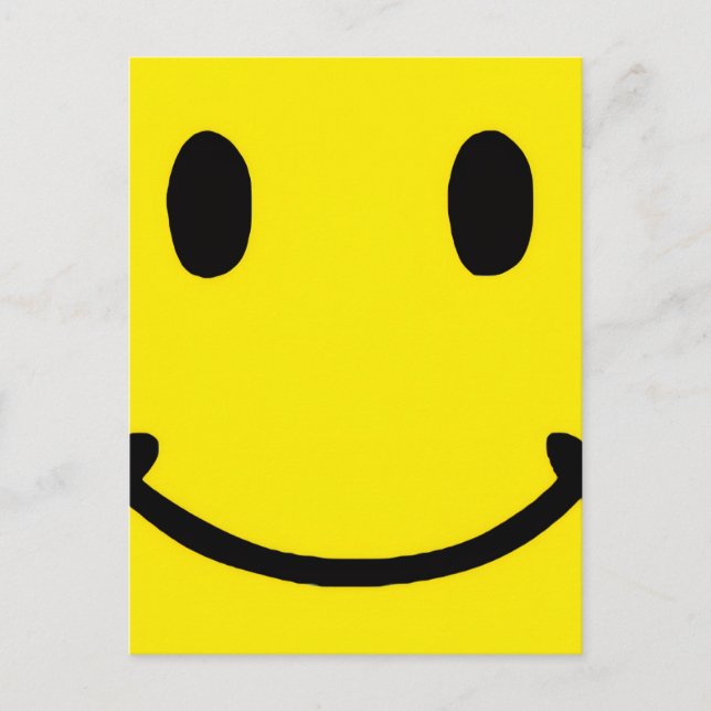 Retro Bright Big Yellow Smile Face Postcard (Front)