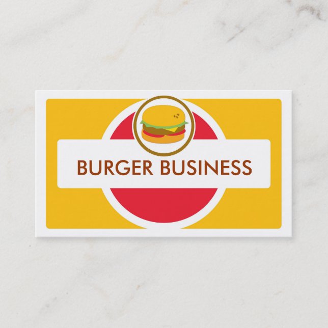 Retro bright burger business cards (Front)