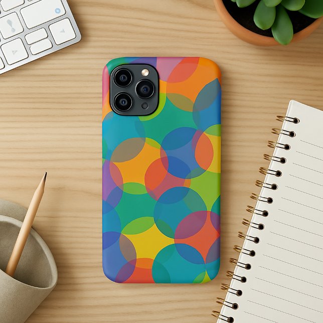 Retro Bright Colours Amorphous Shapes Art Pattern iPhone Case (Creator Uploaded)