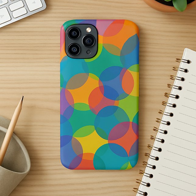 Retro Bright Colours Amorphous Shapes Art Pattern iPhone Case (Creator Uploaded)
