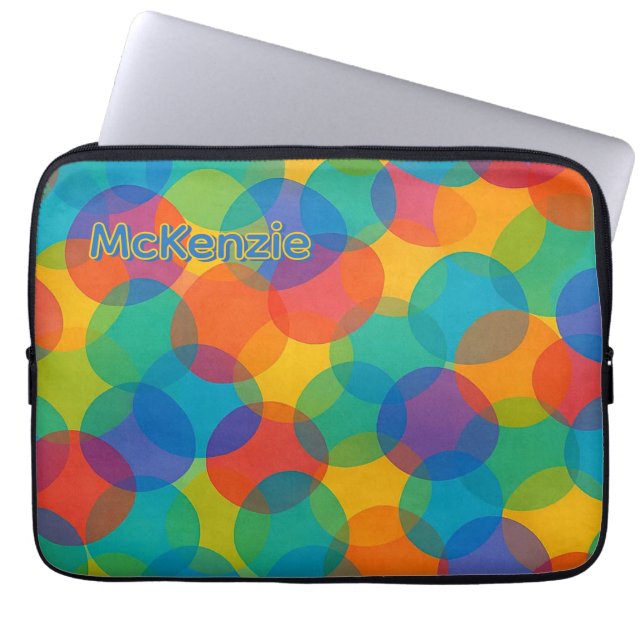 Retro Bright Colours Amorphous Shapes Art Pattern Laptop Sleeve (Front)