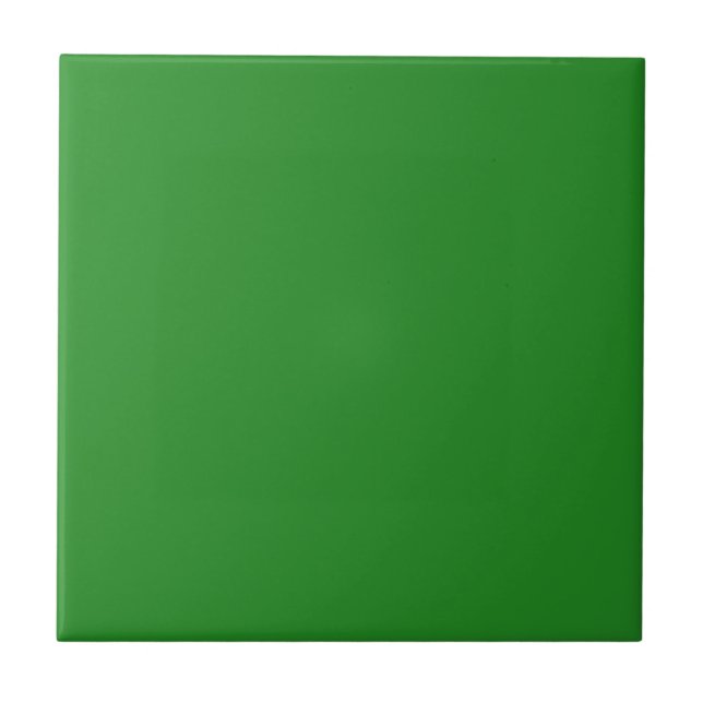 Retro Bright Forest Green Color Tile (Front)