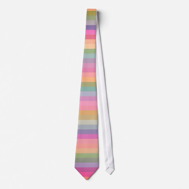 Retro Bright Rainbow Stripe Tie (Front)