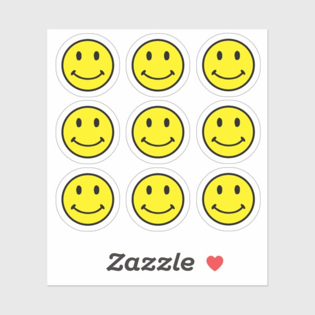 Retro Bright Yellow Smile Face (Sheet)