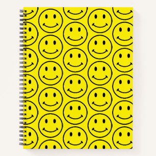Retro Bright Yellow Smile Face Notebook