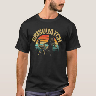 Retro Brisquatch Bigfoot Funny Beef Grilling Cow B T-Shirt
