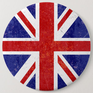 Retro British flag 6 Cm Round Badge