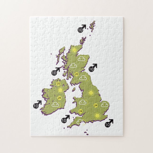 Retro British Isles weather map Jigsaw Puzzle (Vertical)