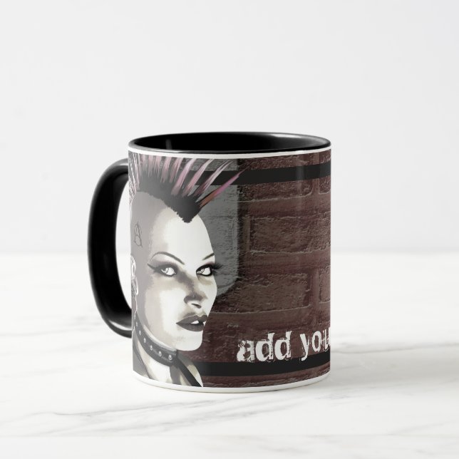 Retro British Punk Personalised Mugs (Front Left)