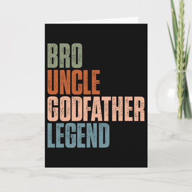 Retro Bro Uncle Godfather Legend Funny Uncles Fath Card (Front)