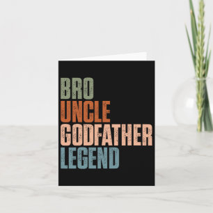 Retro Bro Uncle Godfather Legend Funny Uncles Fath Card