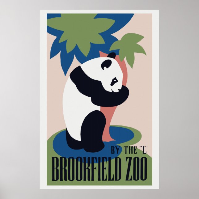 Retro Brookfield Zoo panda Poster (Front)
