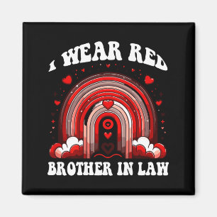Retro Brother In Law Heart Disease Rainbow Graphic Magnet