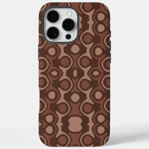 Retro Brown Abstract Design iPhone 16 Pro Max Case