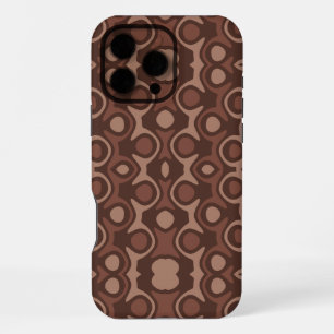 Retro Brown Abstract Design iPhone 16 Pro Max Case