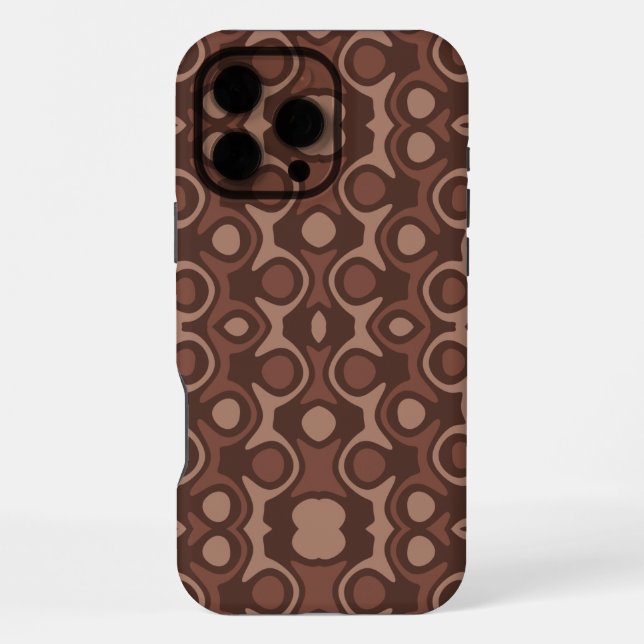 Retro Brown Abstract Design iPhone Case (Back)