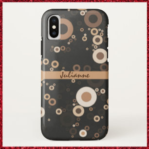 Retro Brown and Beige Circle Pattern  iPhone X Case
